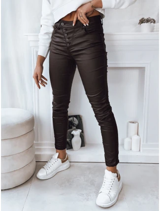 Dámské voskované kalhoty KARLA tmavě hnědé FashionStreet UY1787
