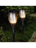 SOLÁRNÍ SVÍTILNA TANČÍCÍ PLAMENY 3V1 10X10X86CM 12 LED DIOD