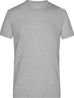 Daiber JN 974 Pánské melírované tričko s výstřihem do V 02.0974 grey heather