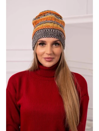 Čepice s fleecem Patrycja K254 oranžová+černá Čepice s fleecem Patrycja K254 oranžová+černá