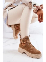 Semišove dámské kozačky s výřezy Camel Everly