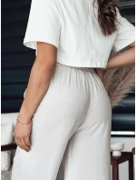 Dámské široké kalhoty NAMAYAS light beige FashionStreet UY2105