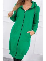 Zateplená dlouhá mikina s kapucí zelená Zateplená dlouhá mikina s kapucí zelená