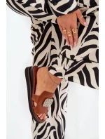 Dámské Pantofle Na Klínu Eko Kůže S Ozdobou Hnědé Sarela