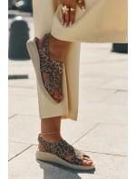 Zazoo 40392 Kožené Sandály Dámské Leopardí Hnědé