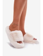 Dámské Plyšové Pantofle Světle Béžové Biella