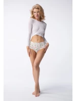 Dámské kalhotky Simple Maxi Jasmine Ecru mix vzor - Julimex Dámské kalhotky Simple Maxi Jasmine Ecru mix vzor - Julimex