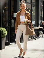 Dámská semišová krátká velbloudí bunda FashionStreet TY5660 Dámská semišová krátká velbloudí bunda FashionStreet TY5660