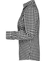 Daiber JN 616 Popelínová kostkovaná halenka s dl. rukávem 02.0616 black/white