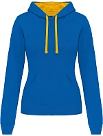 Kariban K 465 Dámská mikina s kontrastní kapucí 20.K465 light royal blue/yellow