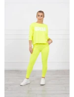 Sada s neonovým potiskem Queen yellow