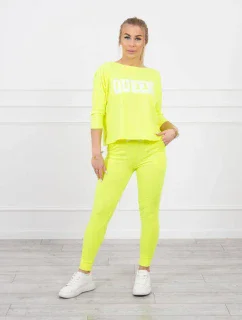 Sada s neonovým potiskem Queen yellow