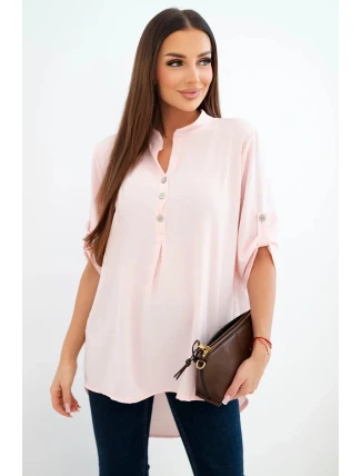 Halenka s delším zadním dílem světlá pudrová růžová