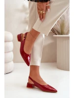 Lakované Baleríny Na Nízém Podpatku S Špičatými Nosíky Bordové Anarinne