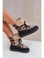 Dámské sněhule D.Franklin s kožíškem – černé