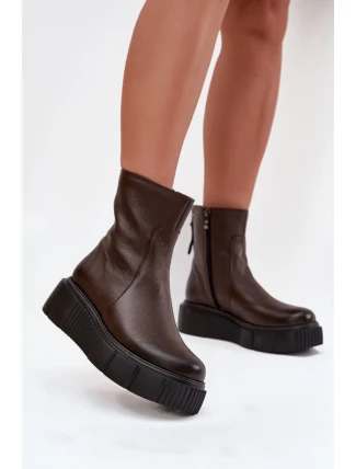 Boty na široké podrážce model 216959 Step in style Boty na široké podrážce model 216959 Step in style