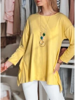 Dámská máslová halenka oversize s přívěskem COMFILA žlutá FashionStreet RY2791