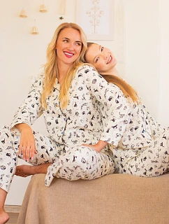 Pyžamo Key LNS 921 B26, dlouhé rukávy, velikosti XS–XL, zapínací