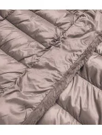 Dámská zimní bunda v barvě cappuccino s kapucí (fm09-3) Dámská zimní bunda v barvě cappuccino s kapucí (fm09-3)