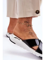 Lakované nízké klínky S.Barski AL22469 Černé Lakované nízké klínky S.Barski AL22469 Černé