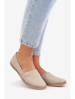 Elegantní Kožené Espadrilky Dámské Béžové Zazoo 10177 Elegantní Kožené Espadrilky Dámské Béžové Zazoo 10177