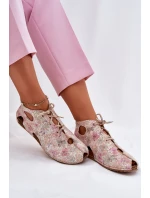 Vzorované Kožené Boty Maciejka 03426-48 Béžové