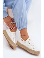 Krajkové tenisky espadrilky LCW-26-31-4326 bílé - Lee Cooper Krajkové tenisky espadrilky LCW-26-31-4326 bílé - Lee Cooper