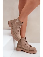 Dámské Botky S Lesklým Srdcem Tmavě Béžové Nariri
