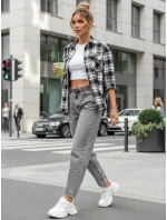 Dámské džíny balonového střihu s páskem šedé FashionStreet UY2888