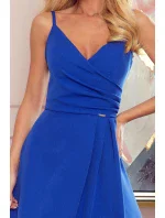 CHIARA - Elegantní dámské maxi šaty v chrpové barvě na ramínkách 299-3