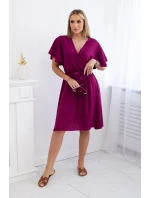 Šaty s vrstveným výstřihem švestka Šaty s vrstveným výstřihem švestka