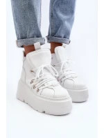 Zazoo 3416 Kožené Dámské Sportovní Boty Bílé
