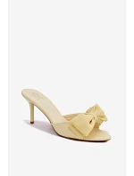 Dámské sandály na jehlovém podpatku s mašlí Žluté Jelessa