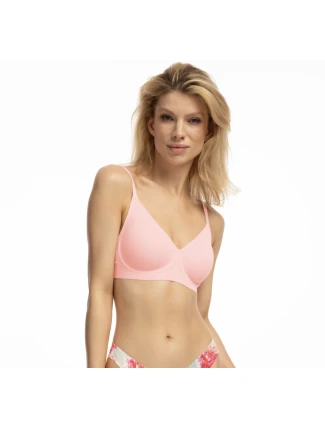 Jednoduchá košilová podprsenka Pink - Julimex