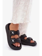 Dámské pěnové pantofle na platformě – černé