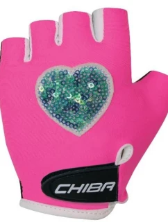 CHIBA COOL KIDS Rukavice růžové srdce L