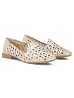 Dámské kožené ažurové polobotky béžové barvy Filippo DP7710