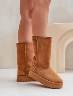 Vysoké Sněhule Na Platformě Big Star OO274893 Camel