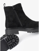 Trendy dámské  kotníčkové boty černé platforma