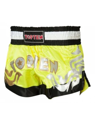 Kickboxerské šortky "TOP TEN" NEON žlutá a černá