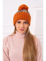 Dámská čepice Ellen s bambulí K325 červená