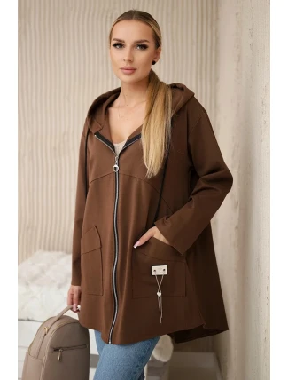 Punto Milano Zimní mikina s kapucí hnědý Punto Milano Zimní mikina s kapucí hnědý