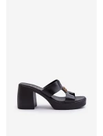 Zazoo 40419 Kožené Dámské Žabky S Výstřihy A Ozdobou Černé