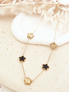 Dámský náhrdelník s koniczinkami z nerezové oceli zlatý