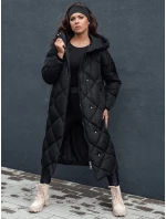 Dámská prošívaná zimní bunda s kapucí FEMACOAT černá FashionStreet TY4593