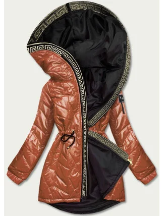 Dámská bunda v karamelové barvě s ozdobným prošíváním (BR8101-14) Dámská bunda v karamelové barvě s ozdobným prošíváním (BR8101-14)