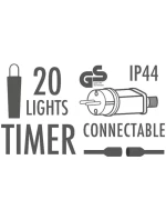 ZAHRADNÍ GIRLANDA PARTY LIGHT 20LED A60 BÍLÝ KABEL