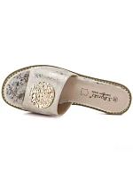 Dámské zlaté kožené žabky S.Barski KV61-6034