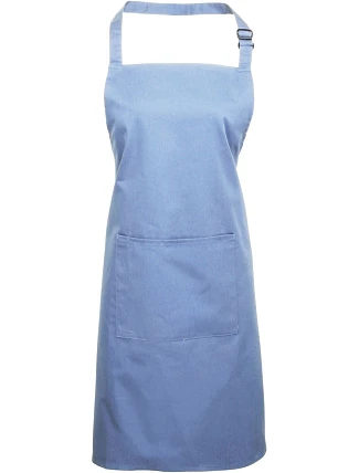 Premier PR 154 Zástěra s laclem a kapsou na břiše "Colours" 39.0154 mid blue