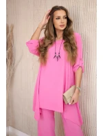 Sada halenky + kalhot s přívěskem světle růžová Sada halenky + kalhot s přívěskem světle růžová